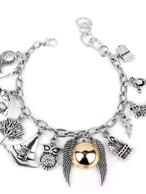 ​Harry Potter Golden Snitch Charm Bracelet Hogwarts Wizarding World Jewelry
